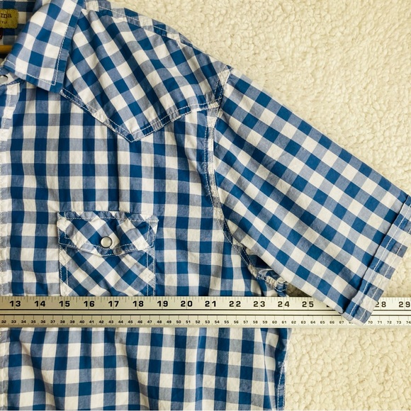 Sonoma Men's blue and white checked collared button down shirt, Sz XL - Picture 5 of 14